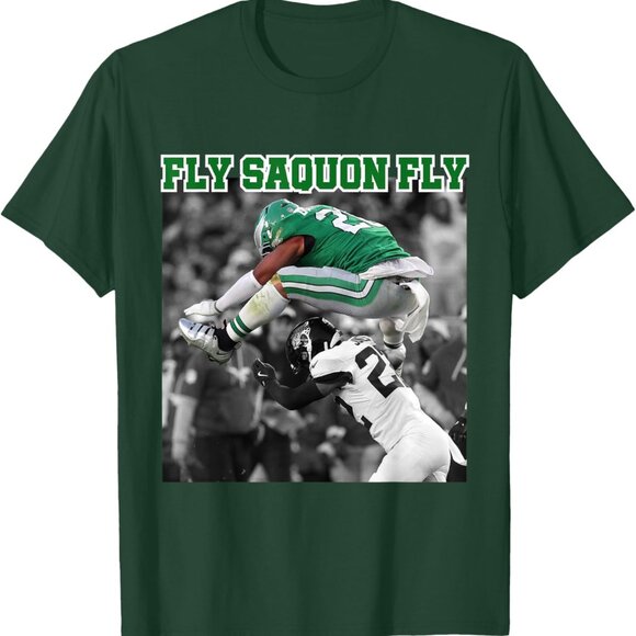 (READ DESCRIPTION) No Look Reverse Hurdle FLY SAQUON FLY Football Barkley TShirt - Picture 3 of 3